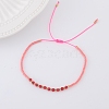 2mm Faceted Natural Tourmaline Beaded Braided Adjustable Bracelets for Women PF2854-2-1