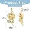 2Pcs 2 Colors Brass Micro Pave Cubic Zirconia with Resin Pendants KK-YW0004-47-3