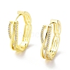 Clear Cubic Zirconia Criss Cross Hoop Earrings EJEW-G333-12G-1