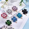 Cubic Zirconia Clover Brooch Pin JBR105F-6