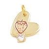 Brass Micro Pave Clear Cubic Zirconia Charms KK-CBA1731-04G-A-2