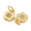 Rack Plating Brass Micro Pave Clear Cubic Zirconia Charms KK-U030-09G-2