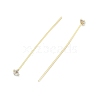 Brass Micro Pave Clear Cubic Zirconia Eye Pins KK-M306-09G-02-2