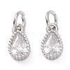 Brass Micro Pave Cubic Zirconia Charms ZIRC-E145-76P-1