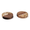 Transparent Resin & Walnut Wood Pendants X-RESI-S358-02C-B02-2