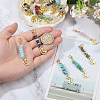 24Pcs 12 Style Alloy and Natural & Synthetic Gemstone Pendant Decorations HJEW-CA00052-3