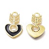 Brass Micro Pave Cubic Zirconia Pendants ZIRC-H102-04A-G-2