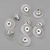 Brass Bullet Clutch Bullet Clutch Earring Backs with Pad KK-C3213-S-2