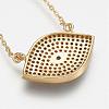 Brass Micro Pave Cubic Zirconia Pendant Necklaces NJEW-j051-10G-3