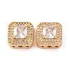 Brass Micro Pave Clear Cubic Zirconia Beads KK-S389-29G-1