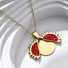 304 Stainless Steel Polymer Clay Rhinestones Sun Openable Pendant Necklaces for Women NJEW-Z065-10G-02-2