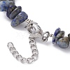 Natural Lapis Lazuli Chips Beaded Bracelet BJEW-JB09686-06-3