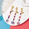 3Pcs Independence Day Alloy Enamel Pendant Decorations HJEW-MZ00045-2