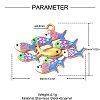Printed 304 Stainless Steel Pendants STAS-OY014-62G-2