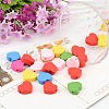 Mixed Color Heart Natural Wood Beads Nice for Children's Day Jewelry Making X-TB109Y-2