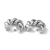 Rack Plating Brass Twist Rope Stud Earrings for Women EJEW-M215-01P-2