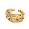 Rack Plating Brass Micro Pave Cubic Zirconia Finger Rings RJEW-C111-02G-2