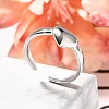 304 Stainless Steel Open Cuff Rings for Women RJEW-R010-04S-1