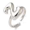 Initials Brass Open Cuff Ring for Women RJEW-N046-02Z-P-1