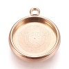Ion Plating(IP) 304 Stainless Steel Pendant Cabochon Settings STAS-K202-03E-RG-1