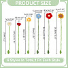 6Pcs 6 Styles Flower & Mushroom & Leaf Handmade Woven Woolen Yarn Bookmarks HJEW-HY0001-19-2