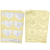 20 Sheets 2 Colors Heart & Rectangle Paper Self-Adhesive Embossed Stickers DIY-CP0010-59-1