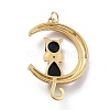 Brass Cubic Zirconia Pendants ZIRC-H122-02G-4