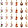 SUPERFINDINGS 24Pcs 6 Colors Alloy Enamel Pendants FIND-FH0005-69-1