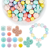 AHADERMAKER 110Pcs 14 Style Silicone Beads SIL-GA0001-08-1