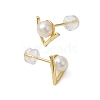 Natural Pearl Stud Earrings EJEW-P286-47G-2