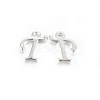 Silver Color Plated Alloy Letter Pendants PALLOY-J718-01S-T-1