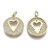 Brass Micro Pave Clear Cubic Zirconia Pendants ZIRC-S067-101-NF-2