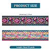 10 Yards Ethnic Style Polyester Jacquard Flower Ribbons SRIB-WH0011-195-2