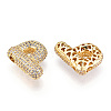 Brass Micro Pave Cubic Zirconia Pendants KK-N254-06G-P-2