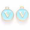 Golden Plated Alloy Enamel Charms ENAM-S118-04V-1