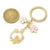 Cat & Flower Alloy Enamel with Rhinestone Keychain KEYC-JKC01099-3