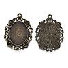 Tibetan Style Alloy Pendant Cabochon Settings TIBE-Q050-178AB-LF-2