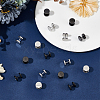 16Pcs 2 Colors Flat Round 304 Stainless Steel Barbell Cartilage Earrings EJEW-BBC0001-63-4