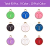 90Pcs 9 Colors Alloy Enamel Pendants ENAM-SZ0001-54D-4