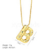 Brass Micro Pave Clear Cubic Zirconia Initial Pendant Necklaces FS-WGF17D9-07-2