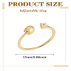 1Pc Letter Brass Rhinestone Open Cuff Rings for Women AJEW-LP0004-47D-G-2