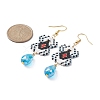 Seed Beaded Spider with Teardrop Dangle Earrings EJEW-MZ00078-2