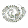 Electroplate Transparent Glass Beads Strands EGLA-N002-29-C03-2