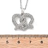 Heart 304 Stainless Steel Micro Pave Clear Cubic Zirconia Pendant Necklaces for Women NJEW-D288-03P-3