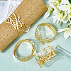 4Pcs Leaf Iron Cuff Bangles BJEW-SP0001-15G-3