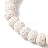 Round Natural Lava Rock Beads Stretch Bracelets for Women BJEW-JB10974-3