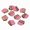 Transparent Resin & Walnut Wood Pendants RESI-S384-003A-B03-1