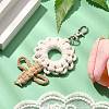 Flowers Woven Cotton Thread Pendant Decorations HJEW-JM02452-03-2