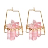 Electroplated Natural Quartz Wire Wrapped Earrings for Girl Women EJEW-JE04645-01-3