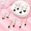 Alloy Enamel Dangle Earrings with Synthetic Crackle Quartz Beaded EJEW-JE05384-4